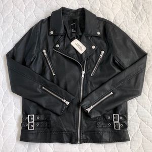 NWT F21 Faux Leather Moto Jacket